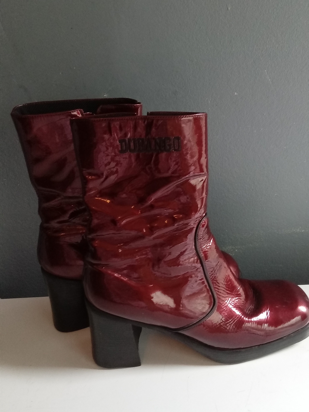 Durango Women's Burgundy Patent Leather Ankle Boots